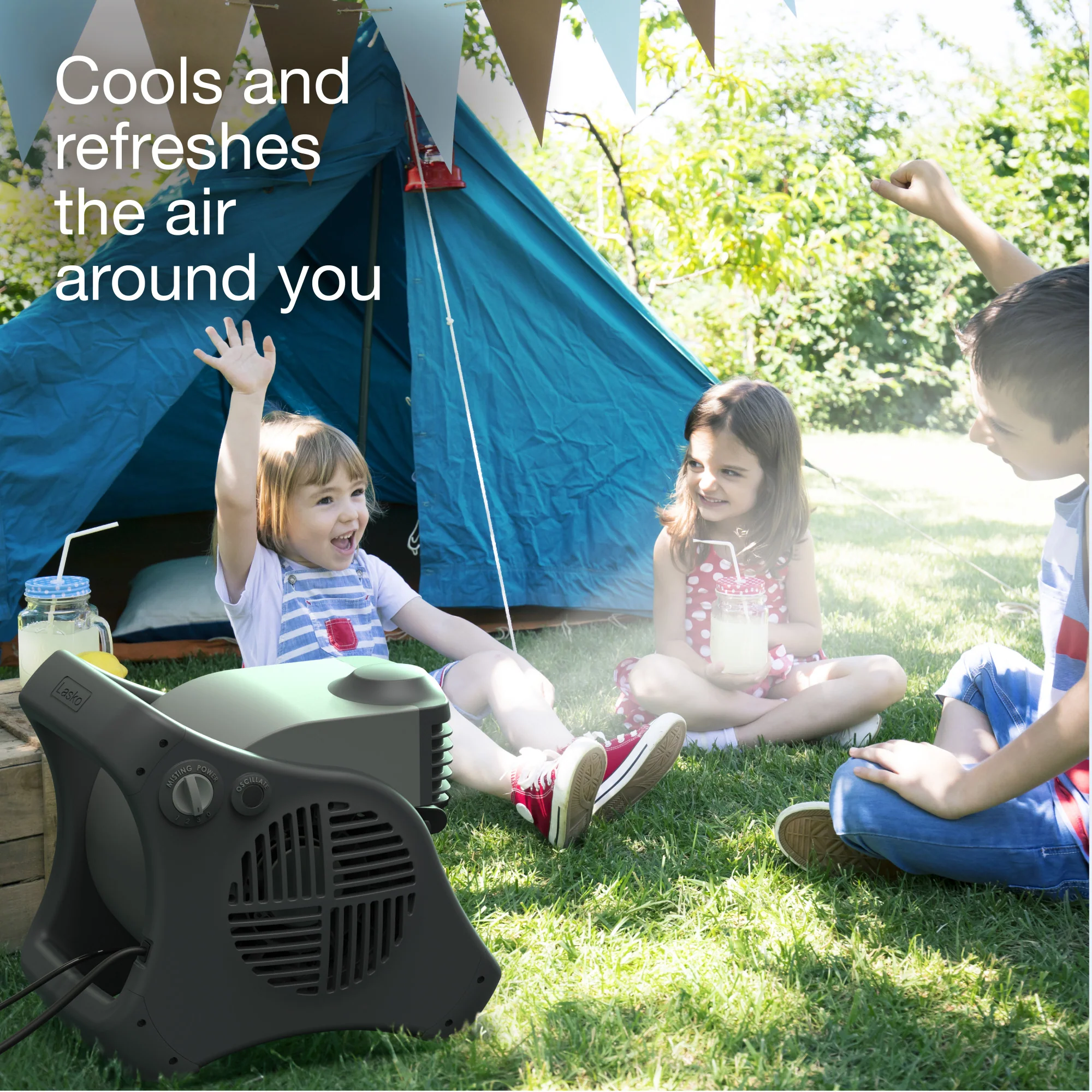 Lasko Misto® Outdoor Misting Fan (3-speed, pivoting, 9' hose, GFCI, black) - Image 3