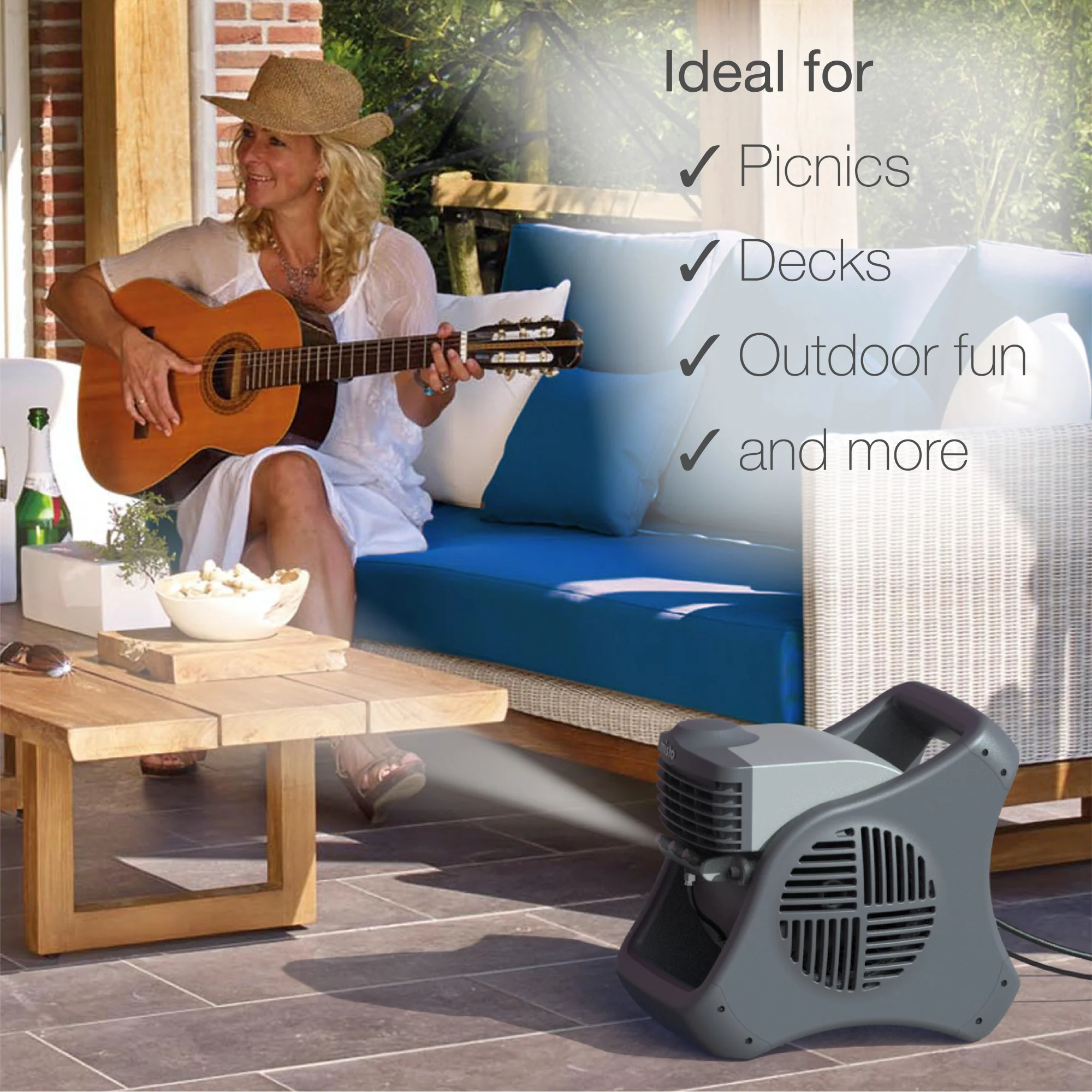 Lasko Misto® Outdoor Misting Fan (3-speed, pivoting, 9' hose, GFCI, black) - Image 5