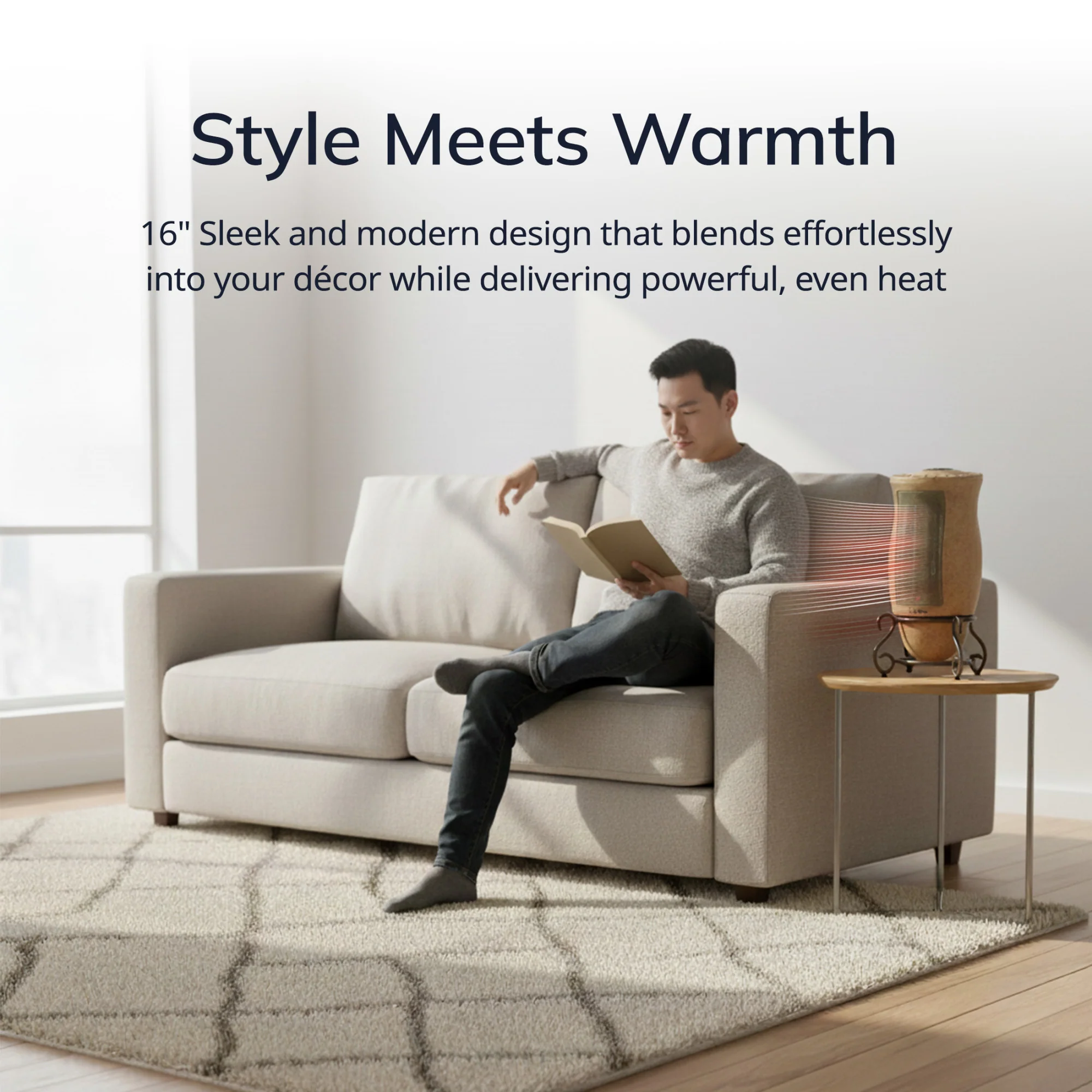 Lasko Designer Series Oscillating Ceramic Space Heater (beige) - Image 3
