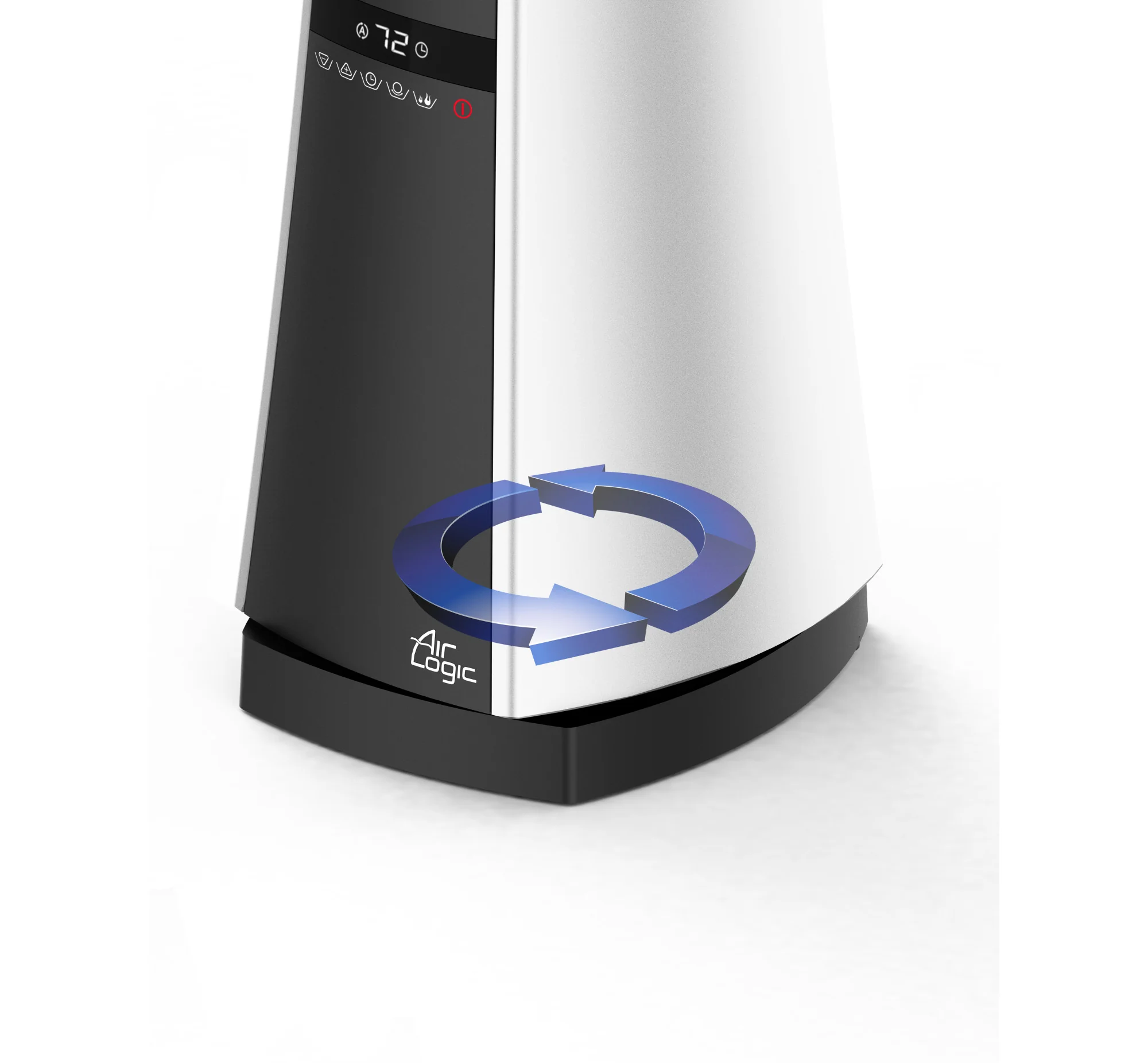 Lasko 1500W Oscillating Bladeless Tower Space Heater with Remote and Timer, AW300, White/Gray - Image 4