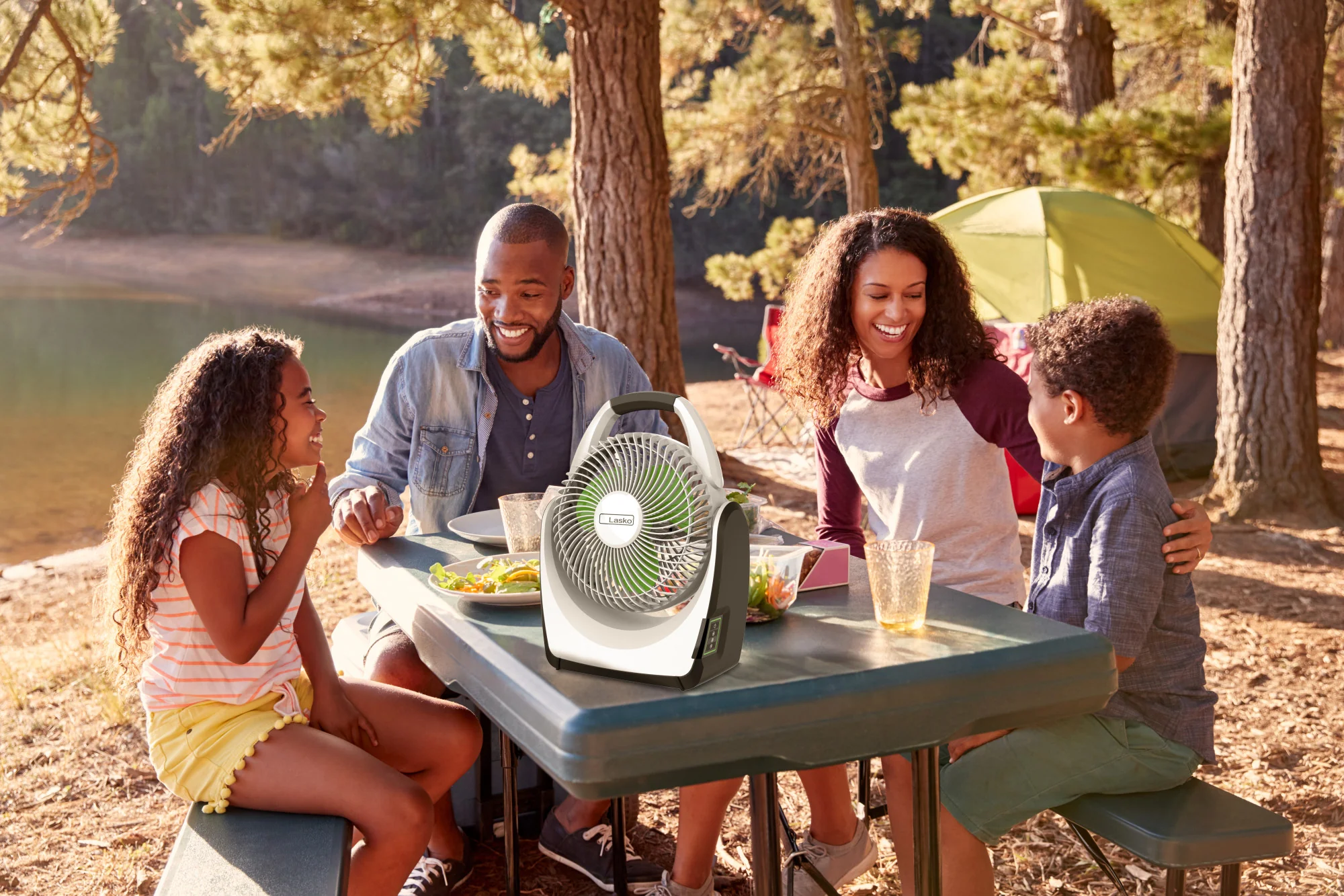 Lasko 17" 5-Speed Portable Battery Fan with 18V Lithium Ion Battery and Adapter, RB200, White - Image 18