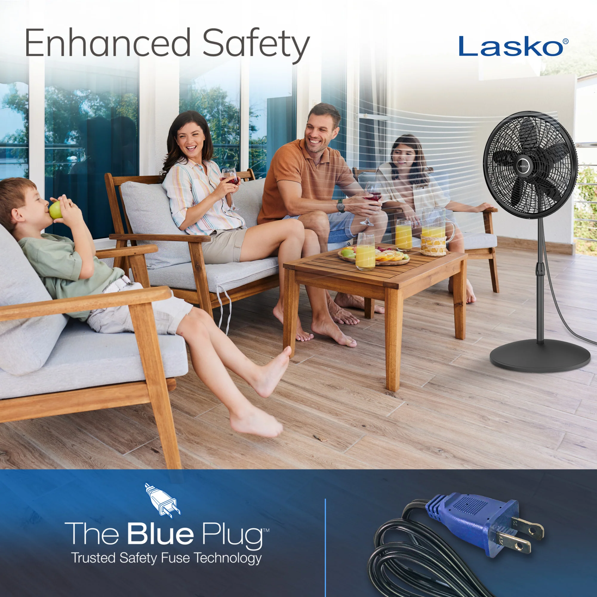 Lasko Performance 18" 3-speed Pedestal Fan (black, model 1827) - Image 6