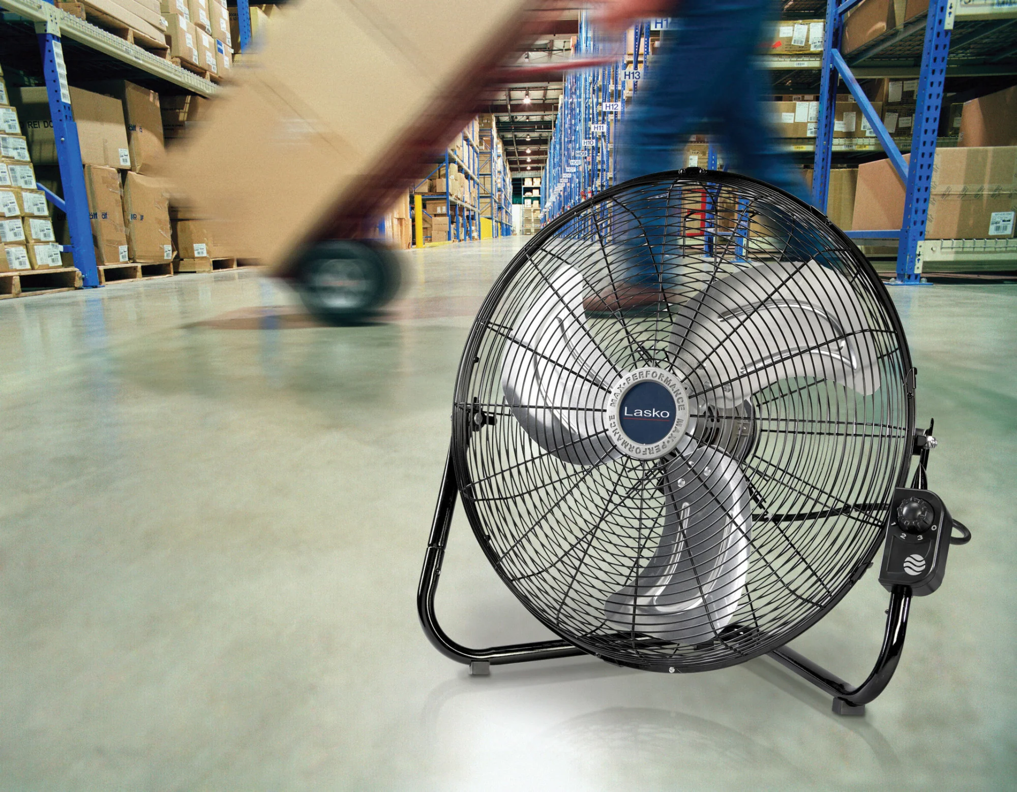 Lasko 20" Max Performance High Velocity Floor Fan with Wall Mount Option and 3 Speeds, 2264QM, Black - Image 10