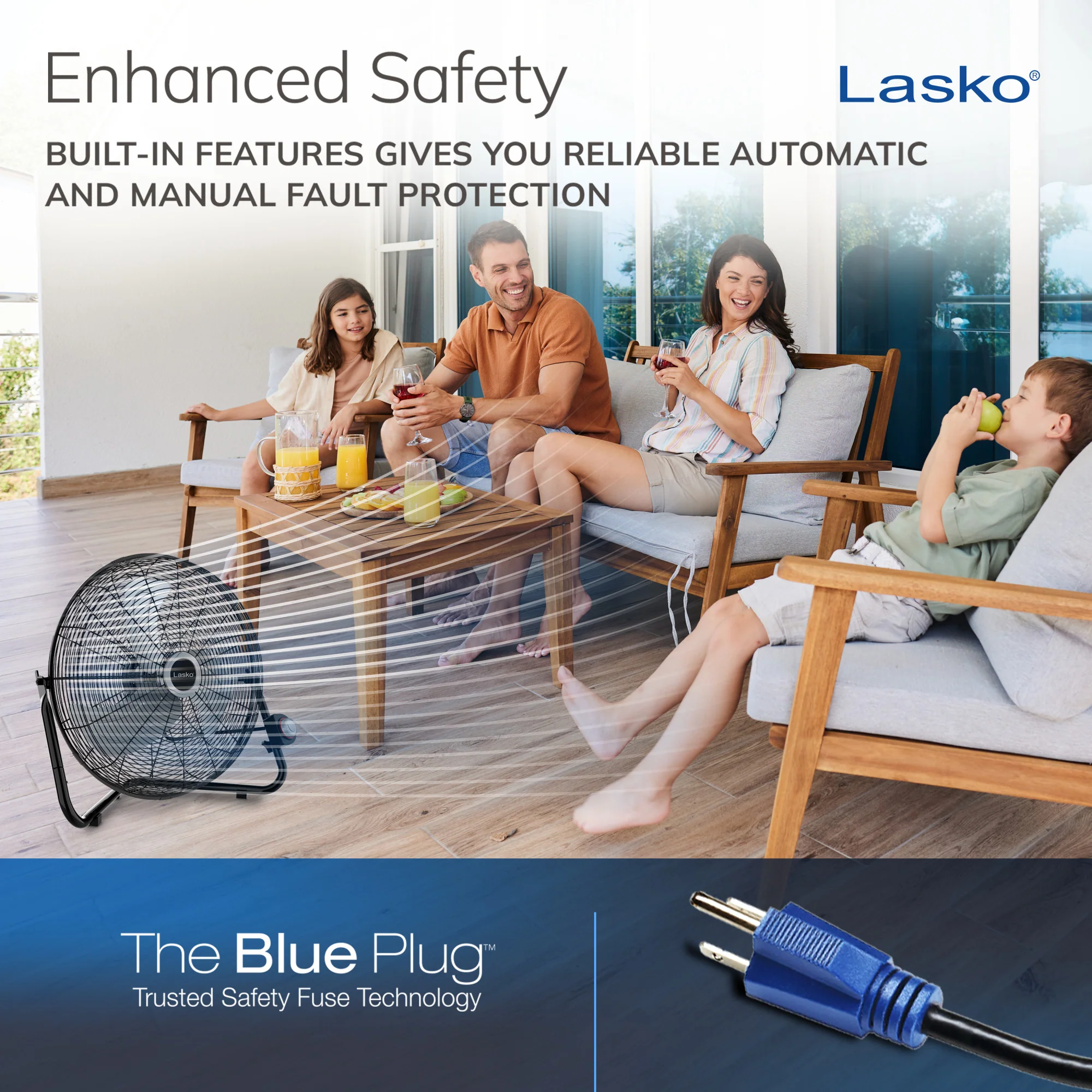 Lasko 20" Max Performance High Velocity Floor Fan with Wall Mount Option and 3 Speeds, 2264QM, Black - Image 6