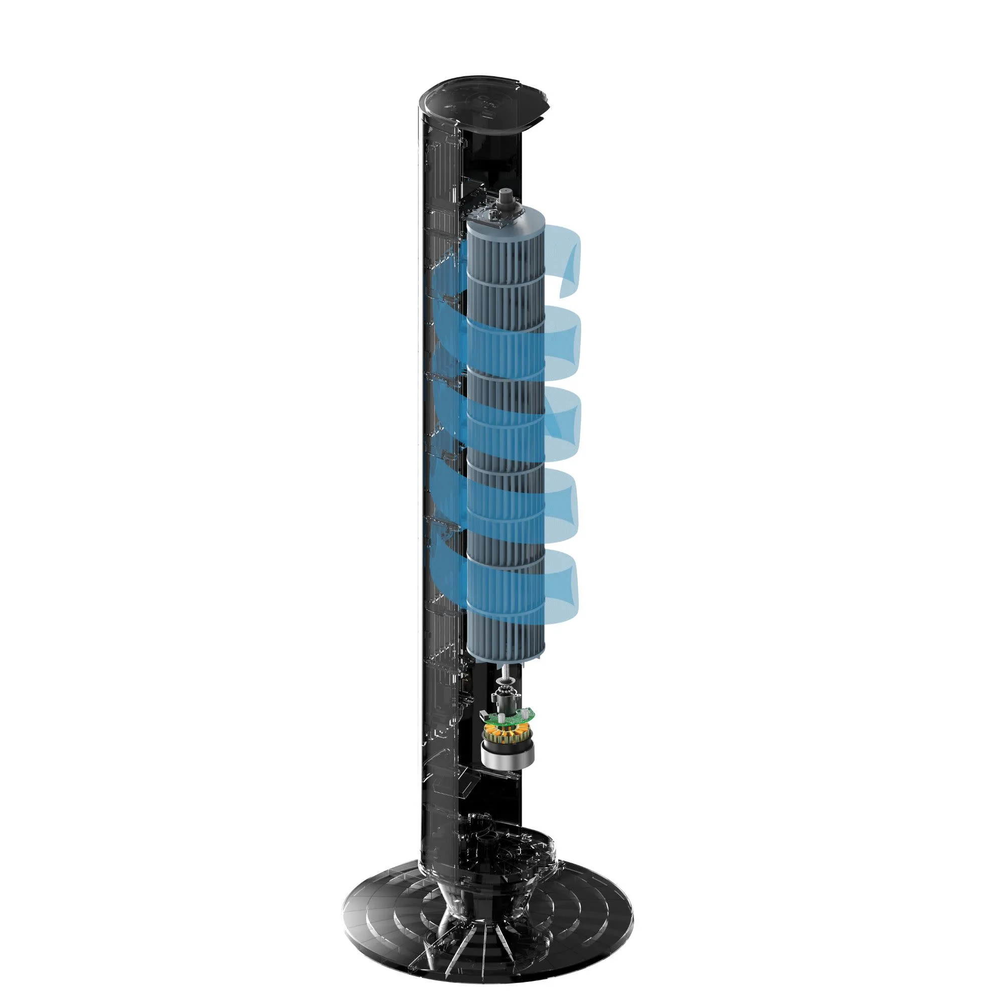 Lasko WhisperForce™ DC 42" Tower Fan (12-speed, remote, black/silver) - Image 15