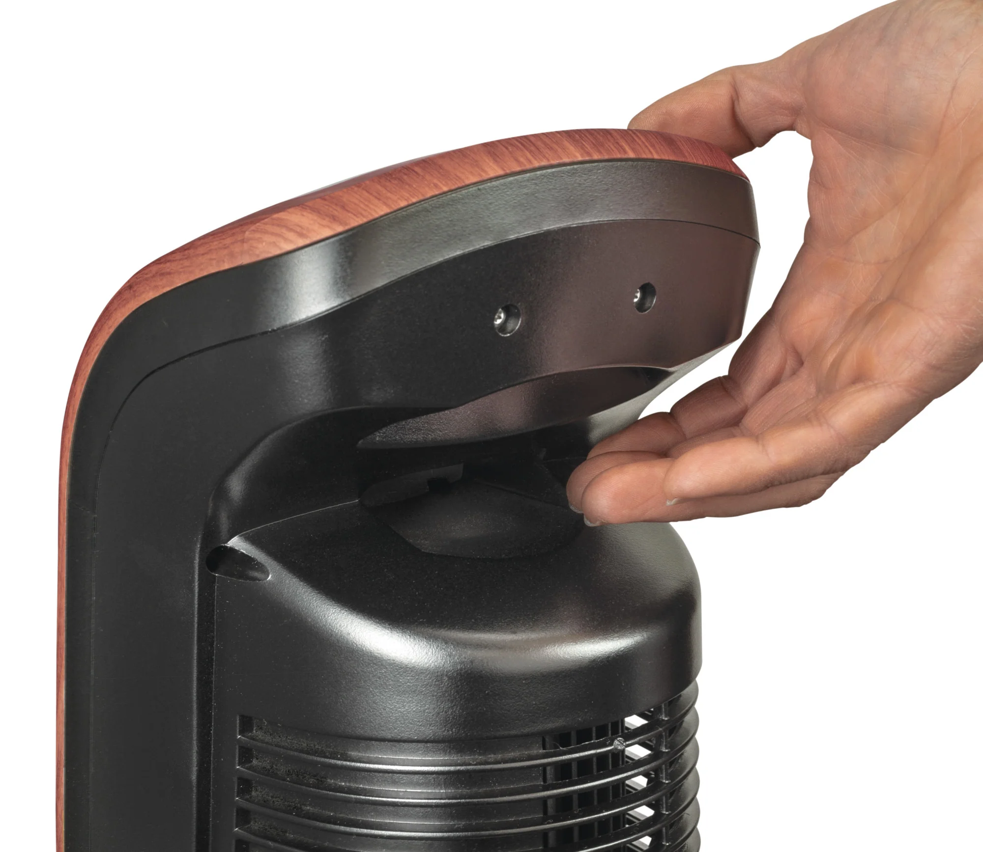 Lasko Wind Curve® 42" Tower Fan (3-speed, remote, timer, bluetooth, black/woodgrain) - Image 11