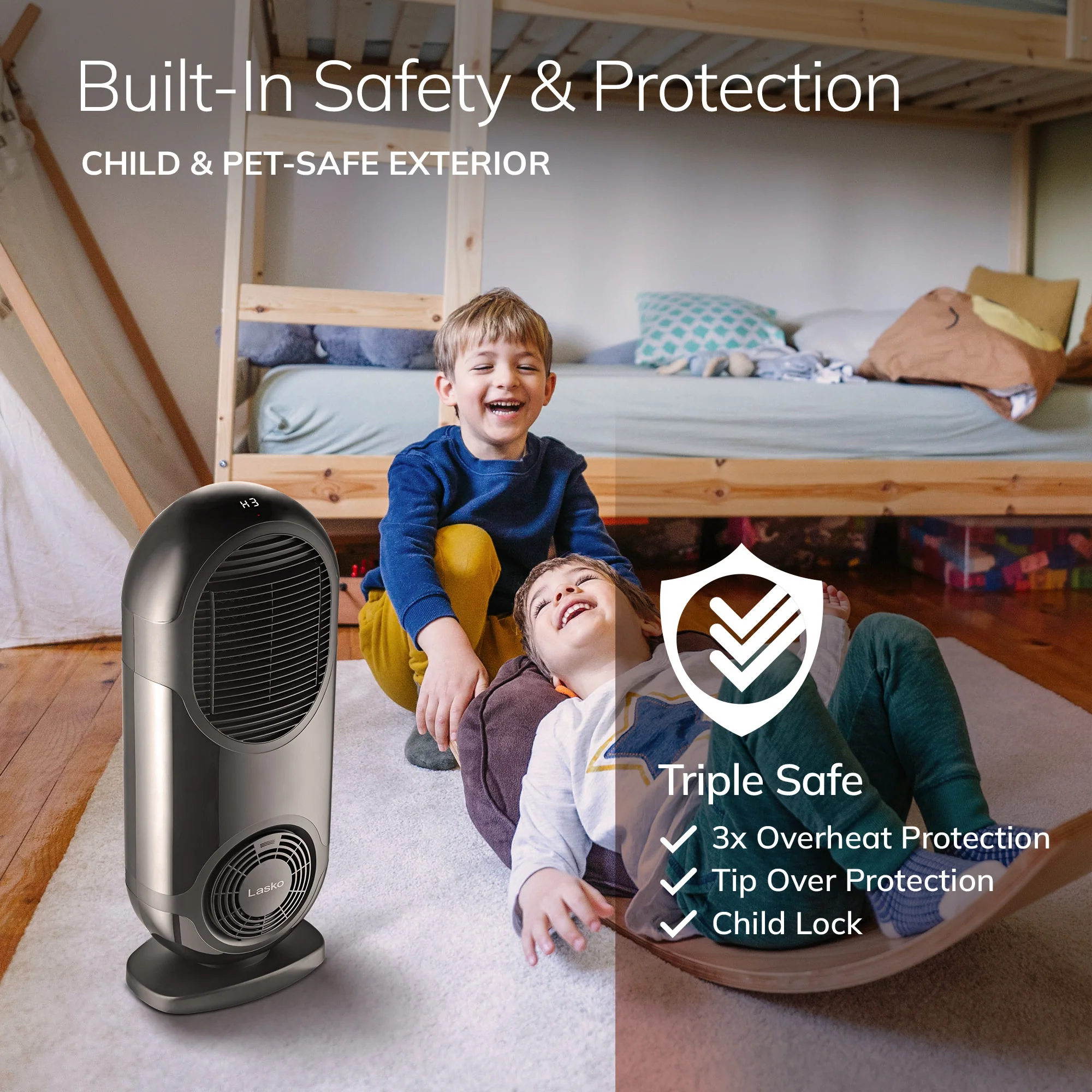 Lasko CC27350 27" Motion X Console Space Heater with Remote Control, Black - Image 4