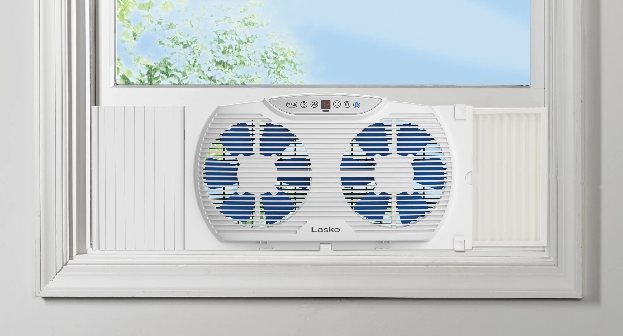 Lasko Electrically Reversible Twin Window Fan with Bluetooth Technology, W09560, White - Image 10