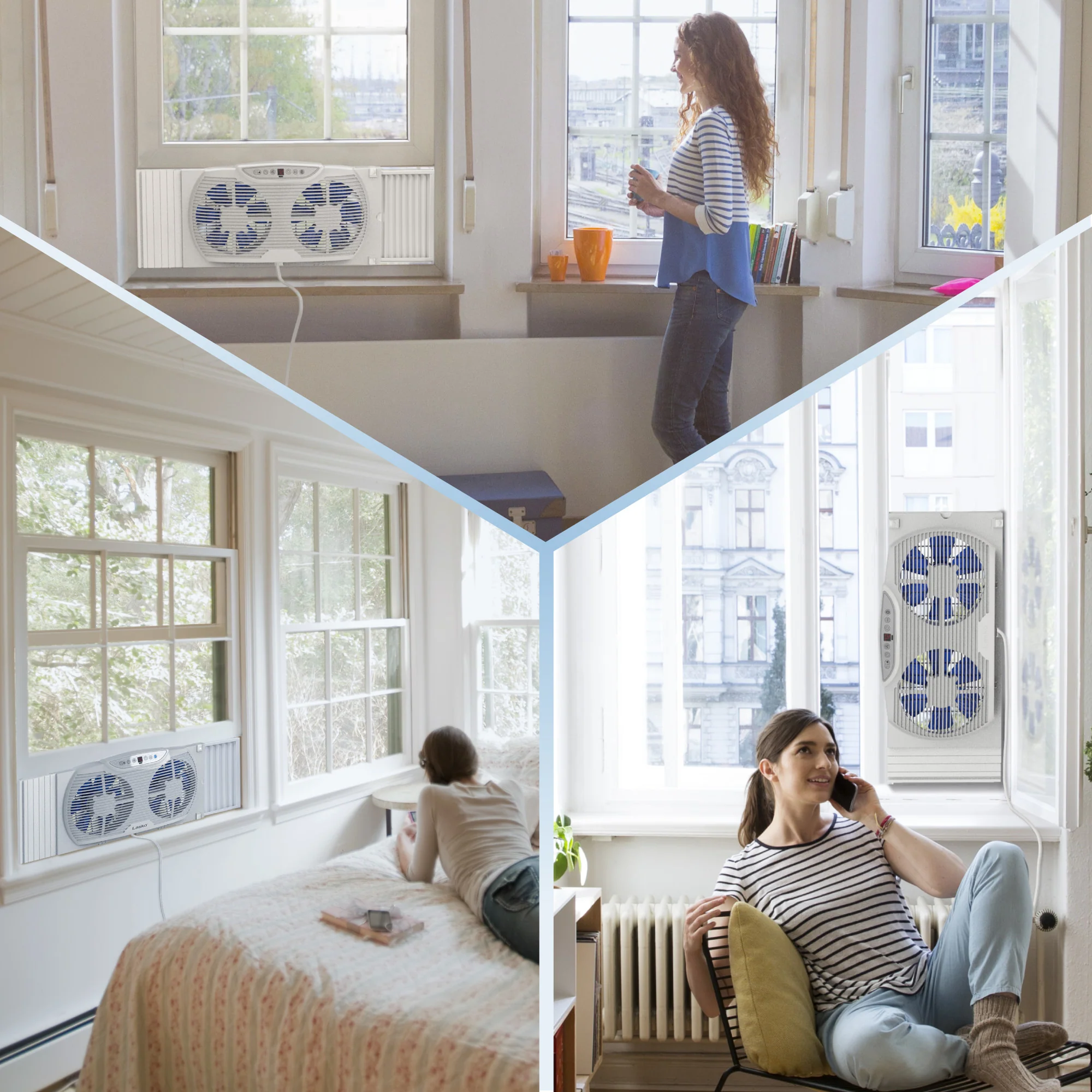 Lasko Electrically Reversible Twin Window Fan with Bluetooth Technology, W09560, White - Image 7