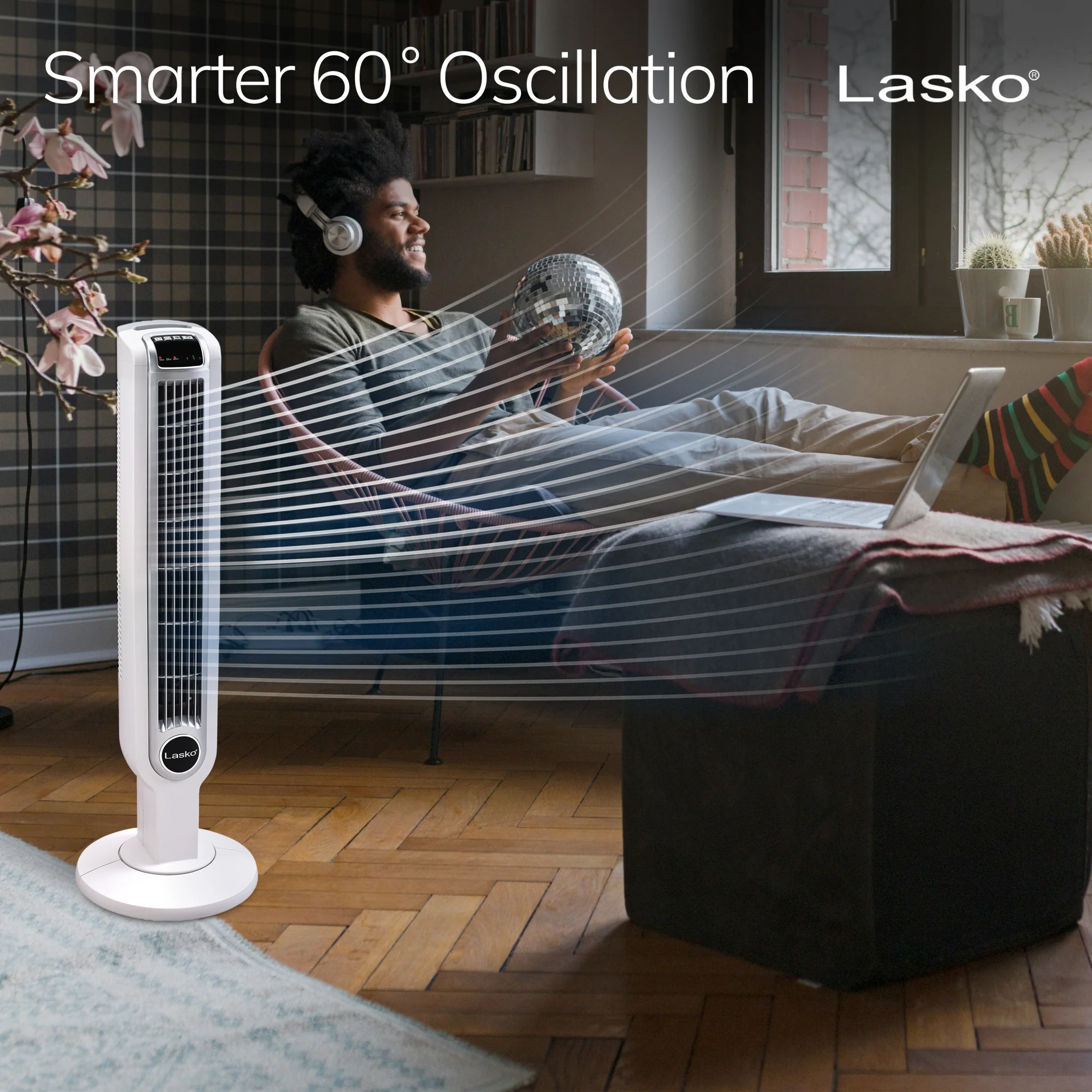 Lasko 36" Tower Fan (3-speed, remote, timer, 60° oscillation, white) - Image 6