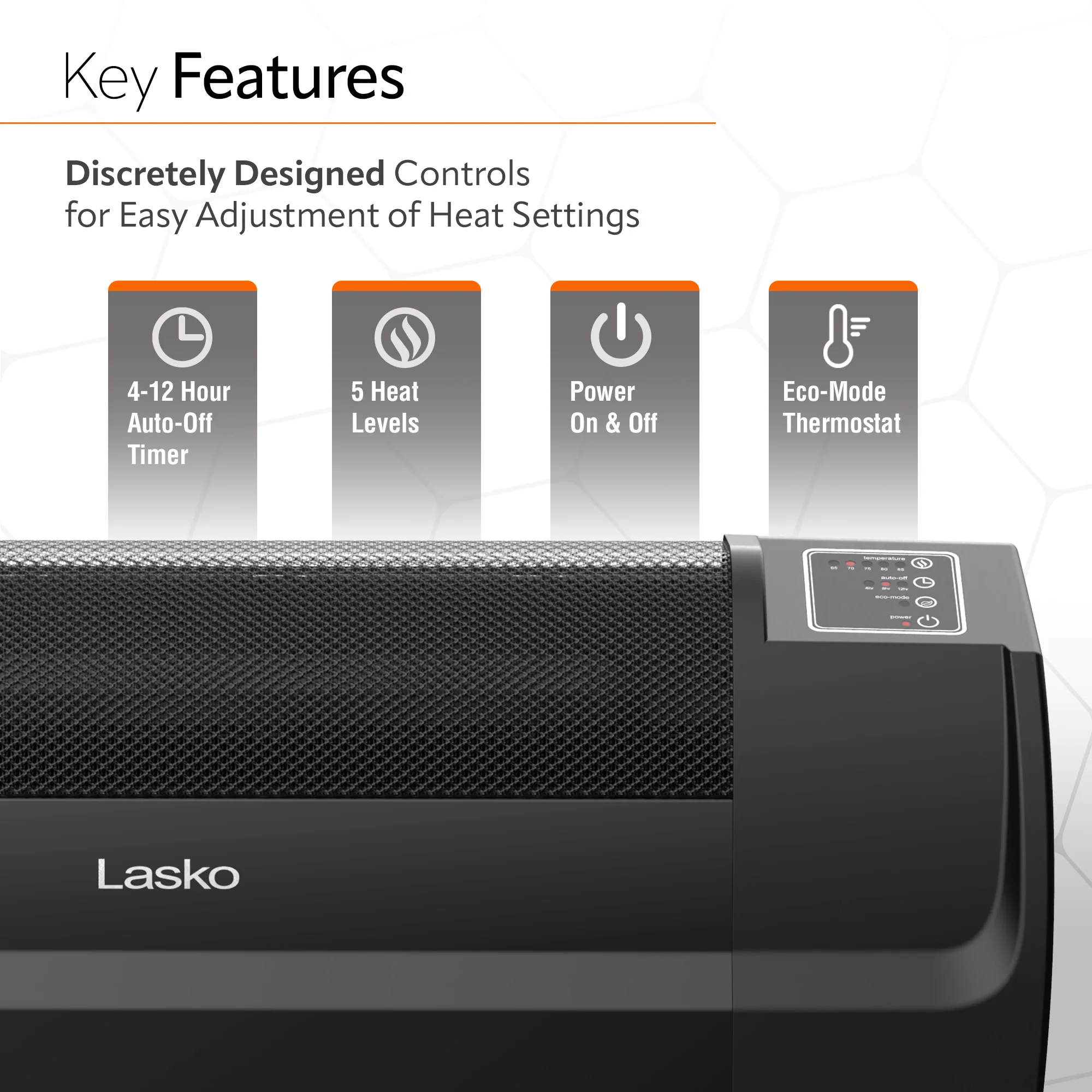 Lasko RL12720 Low-Profile Space Heater with Electronic Display, Black - Image 3