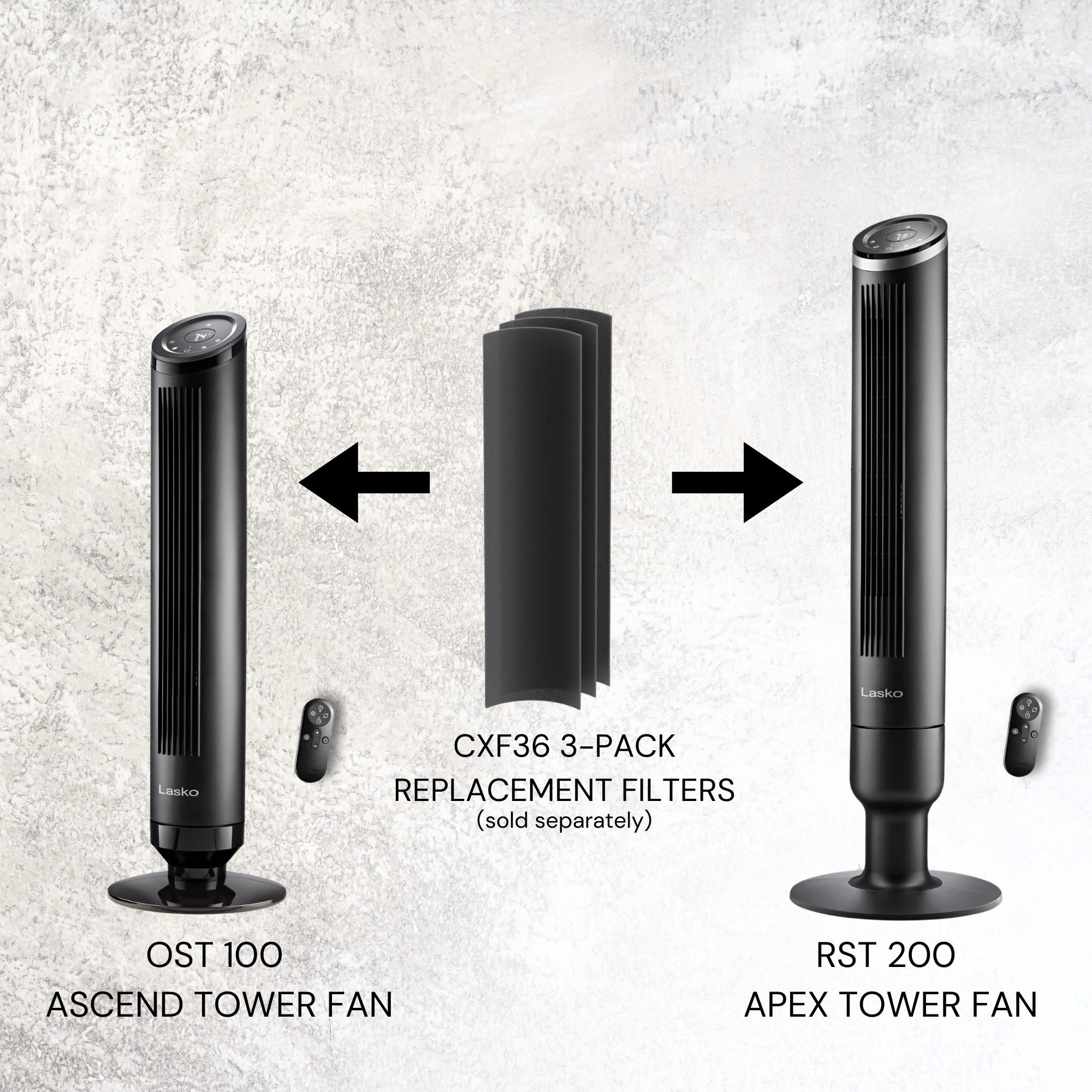 Lasko Summit 36" Tower Fan & Air Cleaner (4-speed, remote, mesh filtration, black) - Image 9