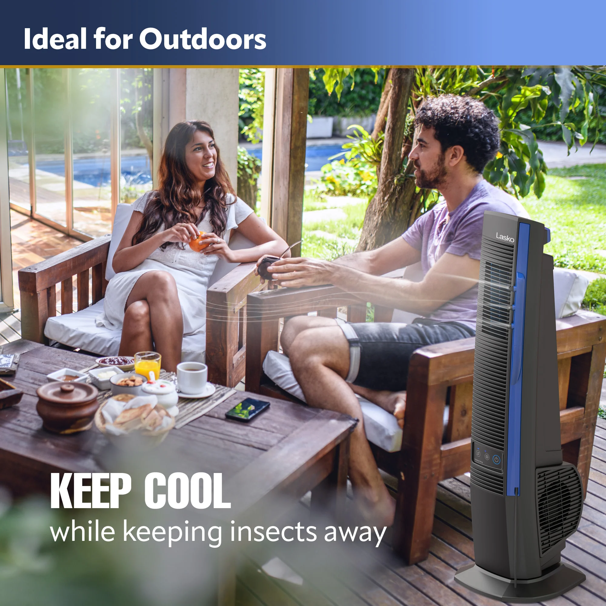 Lasko Misto® 42" Misting Outdoor Tower Fan (4-speed, - Image 7